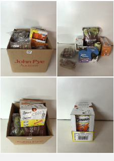 BOX OF PET FOOD TO INCLUDE DREAMIES BBE 04/26