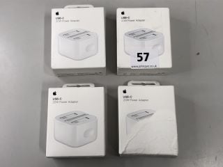 4 X APPLE USB-C 20W POWER ADAPTORS