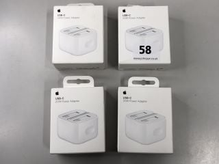 4 X APPLE USB-C 20W POWER ADAPTORS