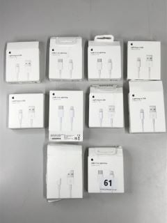 10 X VARIOUS FITTING APPLE LIGHTNING CABLES