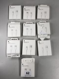 10 X VARIOUS FITTING APPLE LIGHTNING CABLES