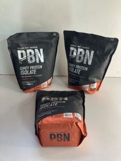 THREE SACKS OF PBN WHEY PROTEIN ISOLATE BBE 08/24