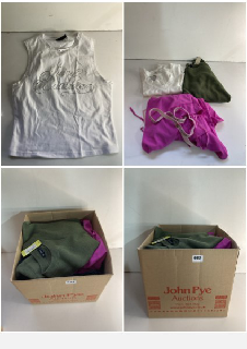 A BOX OF MEN'S AND WOMEN'S VARIOUS UNSEALED CLOTHING ITEMS