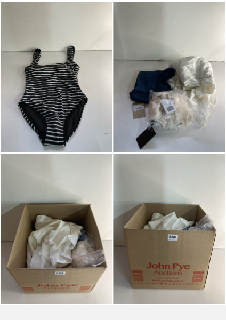 A BOX OF MEN'S AND WOMEN'S VARIOUS UNSEALED CLOTHING ITEMS