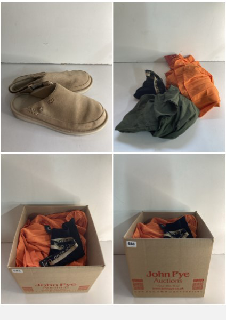 A BOX OF MEN'S AND WOMEN'S VARIOUS UNSEALED CLOTHING ITEMS