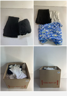 A BOX OF MEN'S AND WOMEN'S VARIOUS UNSEALED CLOTHING ITEMS