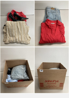 A BOX OF MEN'S AND WOMEN'S VARIOUS UNSEALED CLOTHING ITEMS