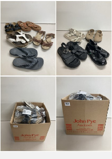 A BOX OF VARIOUS MEN'S AND WOMEN'S UNBOXED PAIRS OF FOOTWEAR