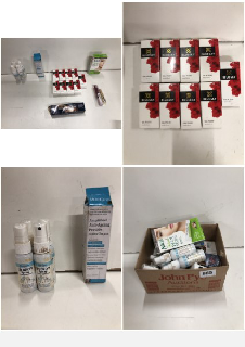 BOX OF HEALTHCARE ITEMS TO INCLUDE LIFE DROPS SPRAY