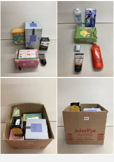 BOX OF HEALTHCARE AND BEAUTY PRODUCTS TO INCLUDE BIODEGRADABLE EYELID WIPES