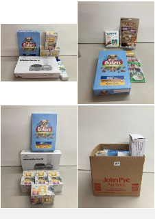 BOX OF PET PRODUCTS TO INCLUDE A FOOD AND WATER BOWL SET