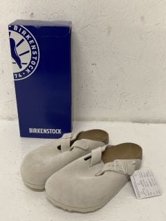 BIRKENSTOCK BOSTON BS MODERN SUEDE ANTIQUE WHITE SIZE UK 5 RRP £130.00