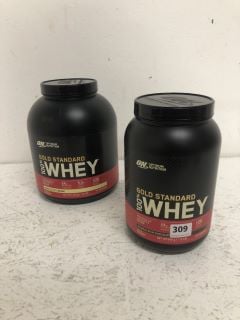 2 X ON OPTIMUM NUTRITION GOLD STANDARD 100% WHEY VANILLA ICE CREAM (BBE 05/2026)