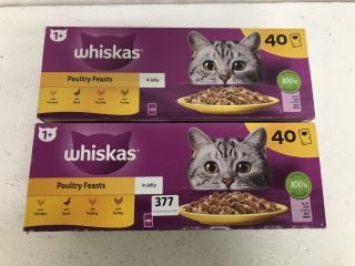 QTY OF ITEMS INC WHISKAS POULTRY FEASTS IN JELLY 40 PACKS