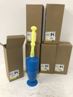 6 X ZUVO BATHROOM PLUNGER