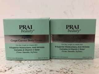 2 X PRAI BEAUTY AGELESS CREPE-CORRECT BODY CREME 120ML