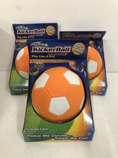 3 X KICKERBALL - CURVE AND SWERVE FOOTBALL TOY - KICK LIKE THE PROS, GREAT GIFT FOR BOYS AND GIRLS - PERFECT FOR OUTDOOR & INDOOR MATCH OR GAME