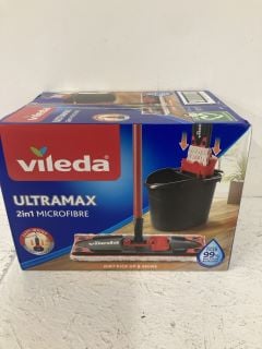 VILEDA ULTRAMAX COMPLETE MOP AND BUCKET SET, BLACK/RED