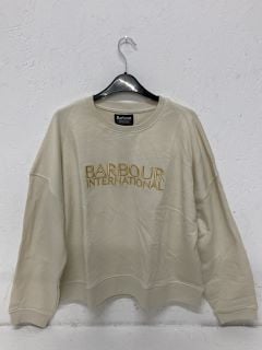 BARBOUR INTERNATIONAL CARLA SWEATSHIRT LIGHT STONE SIZE: 14