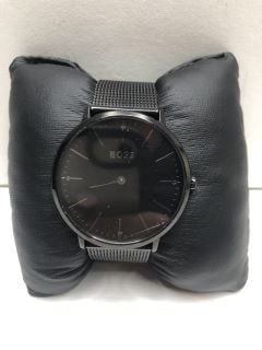 MENS BOSS WATCH WITH BLACK FACE & MESH STRAP