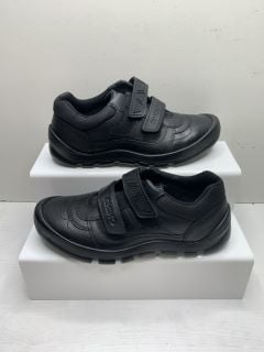 RHINO WARRIOR BLACK LEATHER KIDS SHOES UK SIZE L4F