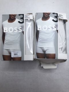 2 X 3PC SET OF HUGO BOSS T-SHIRTS UK SIZE XXL/L