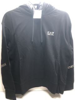 EA7 BLACK HOODIE UK SIZE M