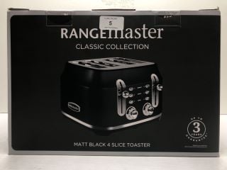 RANGEMASTER CLASSIC COLLECTION MATT BLACK 4 SLICE TOASTER RRP: £159