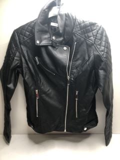 WOMENS BLACK LEATHER JACKET UK SIZE 10