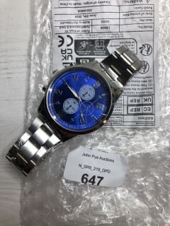 SILVER & BLUE WRISTWATCH