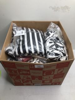 BOX OF CLOTHING ITEMS IN VARIOUS DESIGNS & COLOURS