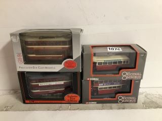 4 X VINTAGE COLLECTABLE MODEL CARS TO INCLUDE CORGI 'THE ORIGINAL OMNIBUS' COMPANY DOUBLE DECKER