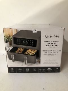 SUR LA TABLE SINGLE OR DOUBLE BASKET 10.5L AIR FRYER