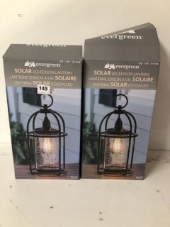 2 X EVERGREEN SOLAR LED EDISON LANTERNS