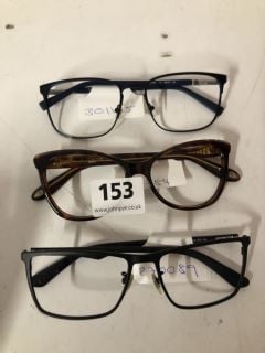 3 X PAIRS OF DESIGNER GLASSES FRAMES TO INCLUDE GIVENCHY