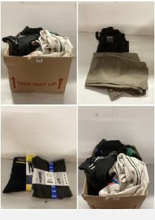 BOX OF CLOTHING IN VARIOUS SIZES & DESIGNS