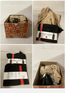 BOX OF CLOTHING IN VARIOUS SIZES & DESIGNS