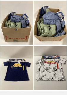 BOX OF CHILDRENS CLOTHING IN VARIOUS SIZES & STYLES