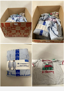 BOX OF CHILDRENS CLOTHING IN VARIOUS SIZES & STYLES