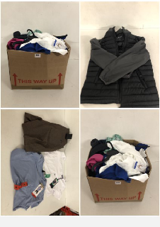 BOX OF CLOTHING IN VARIOUS SIZES & DESIGNS