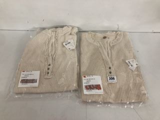 2 X COLT DESIGNER TOPS IN NEUTRAL - SIZE XS - TOTAL RRP £116