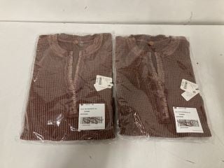 2 X COLT DESIGNER TOPS IN RED/BROWN - SIZE XS - TOTAL RRP £116