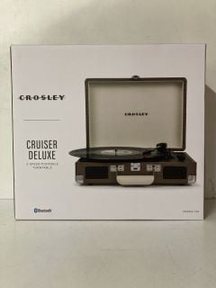 CROSLEY CRUISER DELUXE 3-SPEED PORTABLE TURNTABLE - MODEL CR8005D-TW4 - RRP £90