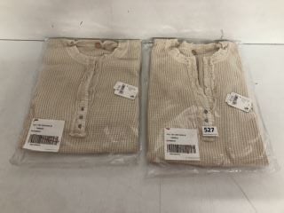 2 X COLT DESIGNER TOPS IN IVORY NEUTRAL - SIZE M - TOTAL RRP £116