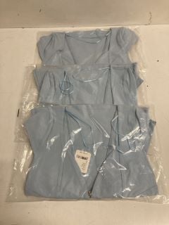 3 X DESIGNER DUO CORSET TOPS IN SKY BLUE - SIZE S - TOTAL RRP £120