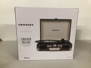 CROSLEY CRUISER DELUXE 3-SPEED PORTABLE TURNTABLE - MODEL CR8005D-TW4 - RRP £90