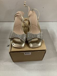 NEW LOOK GOLD HIGH HEELS WITH GEM STONES IN UK SIZE 7