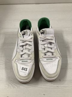 PUMA CHUNKY SOLE WHITE AND GREEN  LEATHER TRAINERS IN UK SIZE 8