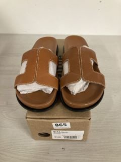 DUNE LONDON TAN-LEATHER SMART SLIDE UK SIZE 5