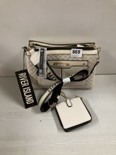 RIVER ISLAND CREAM FASHION HAND BAG